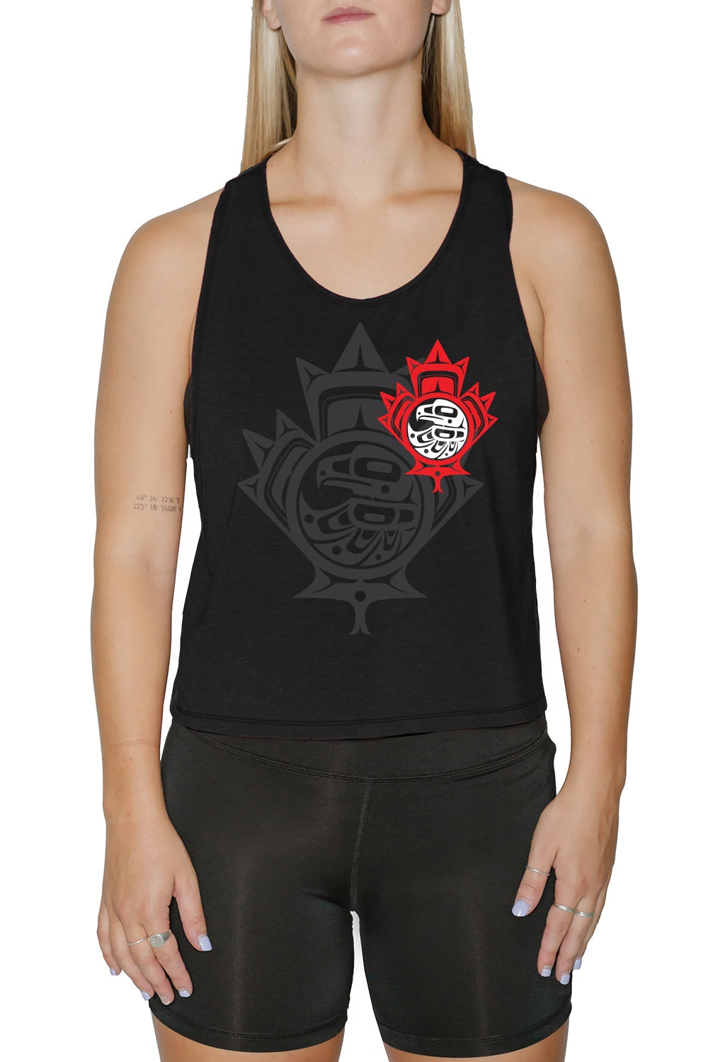 Muscle Tank Crop Top - Maple Leaf