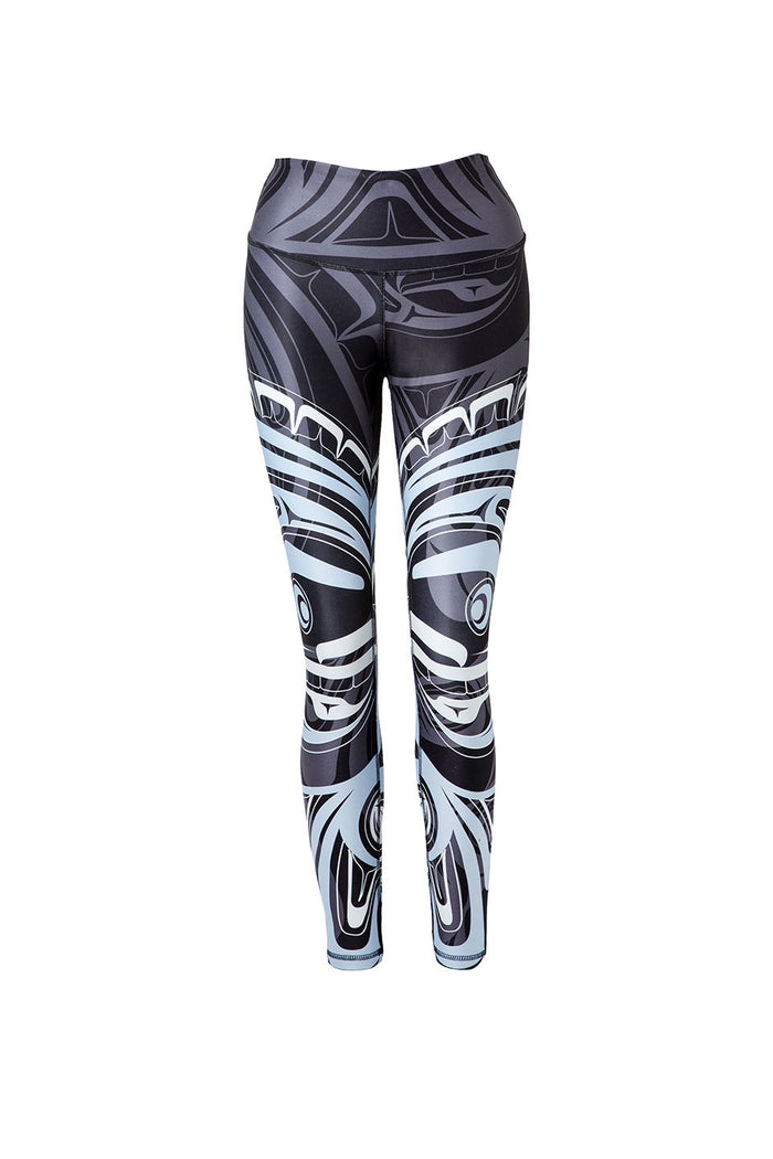 Wolf and Moon Black Legging