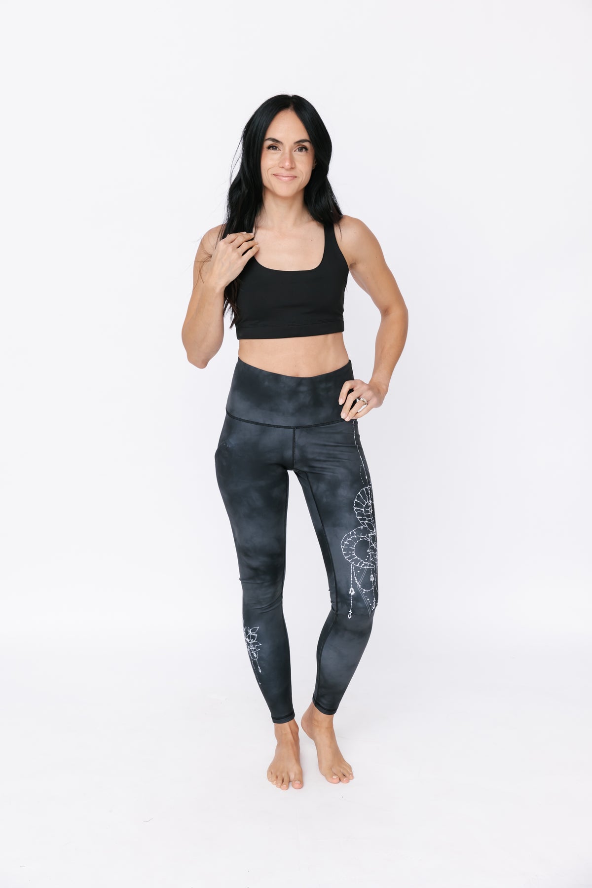 Celestial Ram Black Tye Pocket Legging