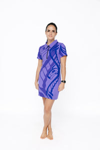 Ladies Polo Dress - Eagle Band Hyacinth Blue