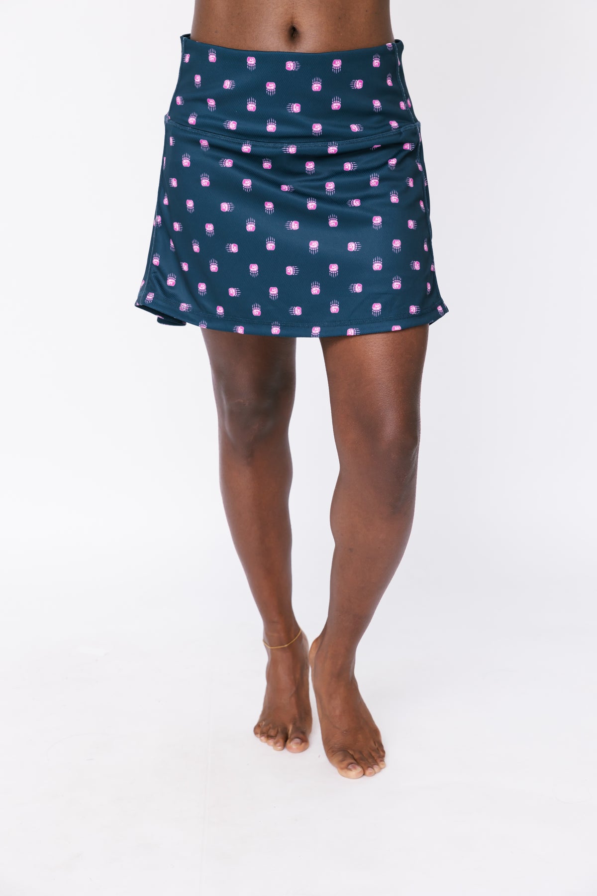 Ladies Lightweight Skort - Bear Paw Disty Onyx/Cherry Pink