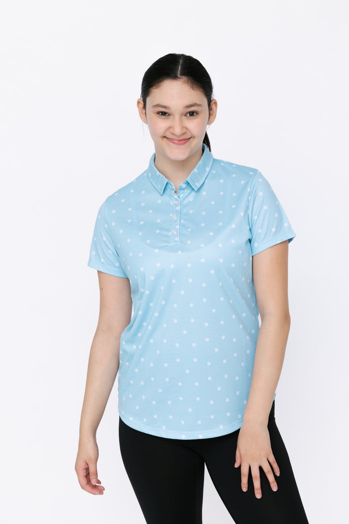 Ladies Polo Shirt - Eagle Moon Ditsy